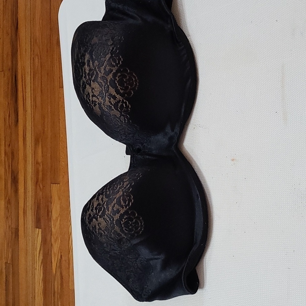 Soma Womens‎ Strapless Bra Black/Beige Underwire Gripper Strip Hook&Eye 44DD GUC